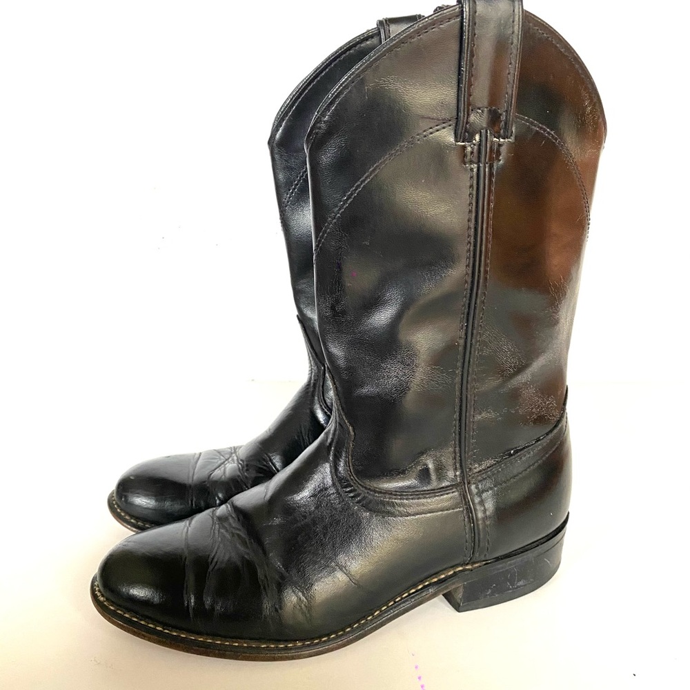 LAREDO Ladies Vintage Black Leather Ropers - Picture 2 of 7